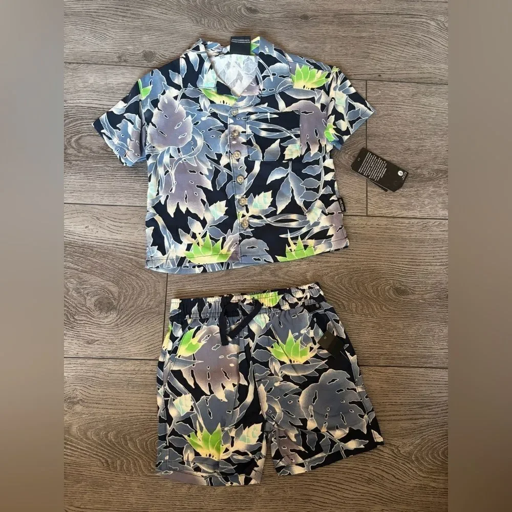Volcom Kids Tropical Print set - Blue and Green